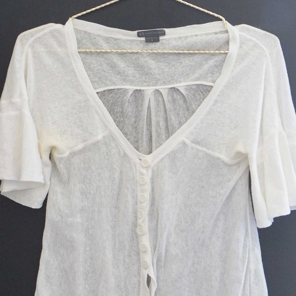 A/X Armani Exchange White Short Sleeve Cardigan S - Picture 2 of 4